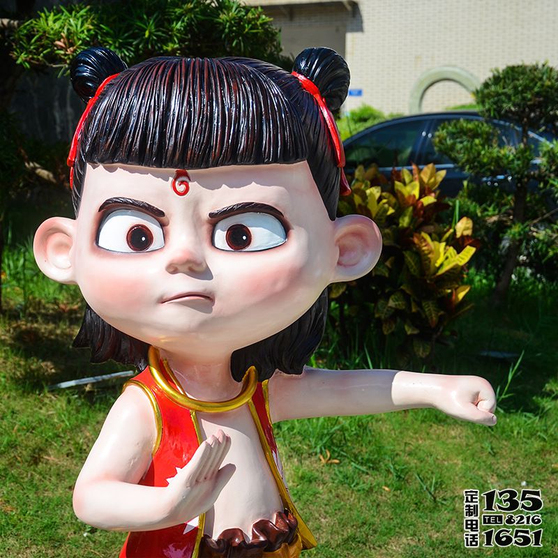 電影院商場玻璃鋼卡通動(dòng)漫人物哪吒雕塑